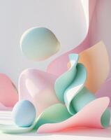 Abstract design with pastel colors and shapes. photo