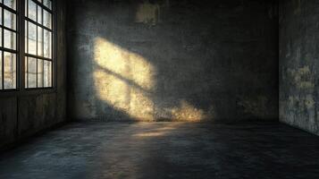Empty Industrial Room with Sunlight photo