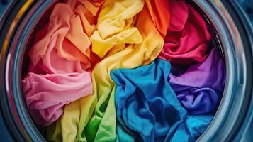 Vibrant Colors in a Washing Machine Drum photo