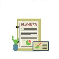 Work plan. proposal illustration and data analysis vector