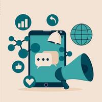 Using social media to develop business vector