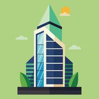 An illustration of a modern skyscraper design on a white background vector
