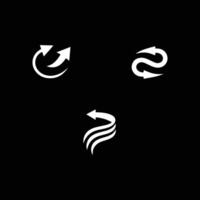 four arrows pointing in different directions on a black background vector