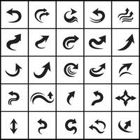A set of black arrows on a white background vector