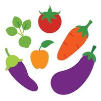 fresh vegetables and fruits design on a white background vector