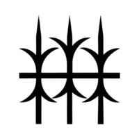 A black and white illustration of four different types of cross vector