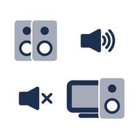 Speaker icon Black and White with volume. Stroke Editable. Stock Illustration vector