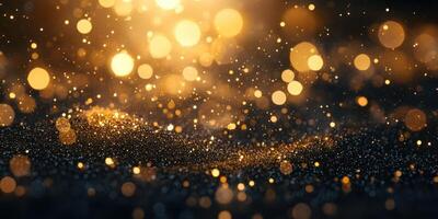 Sparkling golden lights creating a magical atmosphere at twilight for an enchanting celebration photo