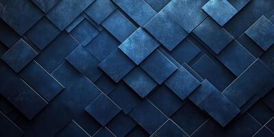 Intricate blue geometric pattern featuring overlapping squares in textured arrangement for modern design photo