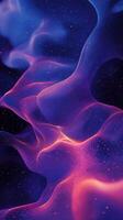 Colorful abstract wave patterns with luminous details glowing in deep blue space photo