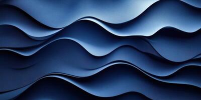 Textured blue waves create a dynamic and fluid design element in a modern art piece or background photo