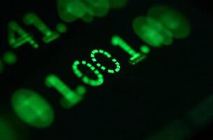 Green Binary Code Numbers Black Screen Abstract Matrix Background nice photo