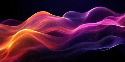 Vibrant waves of color flow gracefully against a dark backdrop in a captivating digital artwork photo