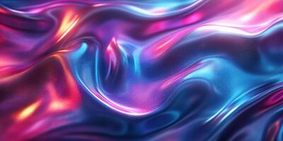 Colorful abstract waves in vibrant hues create a mesmerizing visual effect in a digital art piece that captures fluid motion photo