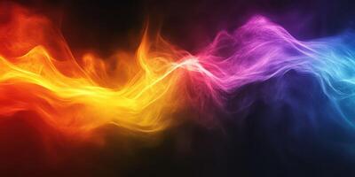 Colorful swirling smoke creates a vibrant abstract background with dynamic movement and energy photo