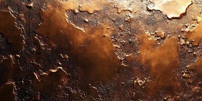 Textured surface displaying a blend of warm bronze hues with intricate patterns and reflections photo