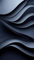 Dark waves of layered abstract design create a sense of depth in a modern setting photo
