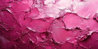 Rich textured pink surface with layered paint creating an abstract design, showcasing depth and vibrancy in artistic expression photo