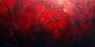 Vivid abstract texture with dark tones highlighted by striking red shades creates an atmospheric artistic expression photo