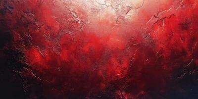 Bold abstract art piece featuring vibrant reds and dark textures with intricate details creating a dramatic visual impact photo