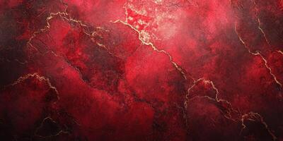 Textured red and gold surface in an abstract design showcasing natural patterns and vivid colors photo