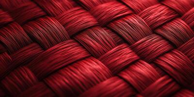 Textured close-up of intricately woven red strands highlighting craftsmanship and design techniques photo