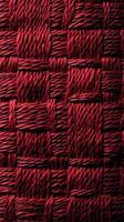 Woven red fabric showcasing intricate design and texture in natural lighting photo