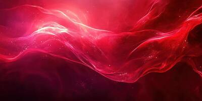 Abstract swirling red waves illuminated by soft light creating a sense of depth and motion in a digital space photo