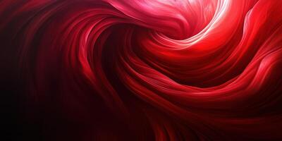 Vibrant red swirling fabric creates an abstract display of motion and texture in a dark, atmospheric setting photo