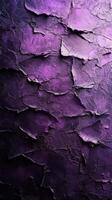 Textured purple surface with abstract patterns created by layered paint in a modern artistic style photo