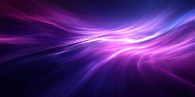Vibrant purple and blue abstract light waves create a dynamic visual effect in a dark background photo