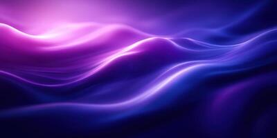 Flowing waves of purple and blue light create a serene atmosphere in an abstract visual representation photo