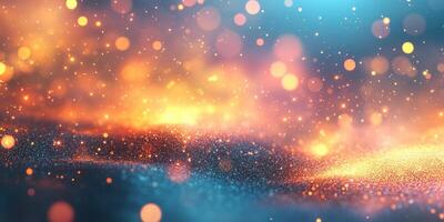 Colorful abstract design with shimmering lights and particles creating a dreamy atmosphere photo