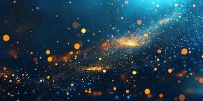 Colorful particles swirl together in a cosmic background with vibrant lights and textures photo
