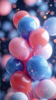 Colorful balloons fill the air at a festive celebration with sparkling details in a vibrant atmosphere photo