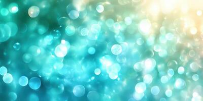 Vibrant bokeh effect created by shimmering light in shades of blue and green during daytime photo