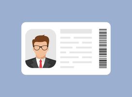 An id card with a man's face on it vector