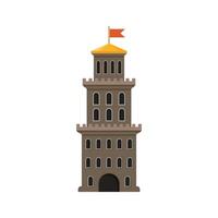 An illustration of a tower with a flag on top vector