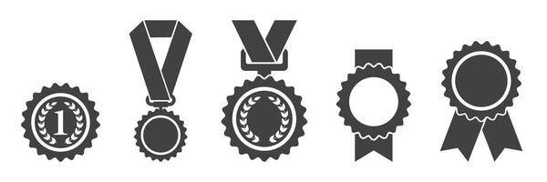 A set of medals and ribbons on a white background vector