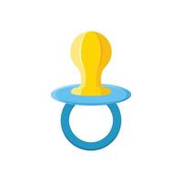 A pacifier with a yellow and blue ring vector