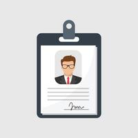 A man with glasses and a tie is on a clipboard vector