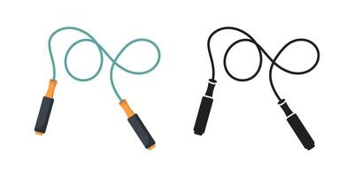 Two jump ropes with handles on a white background vector