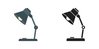Two lamps are shown in a flat style vector