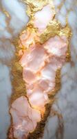Beautiful pink onyx veins intertwined with gold and white marble create a stunning texture ideal for interior design photo