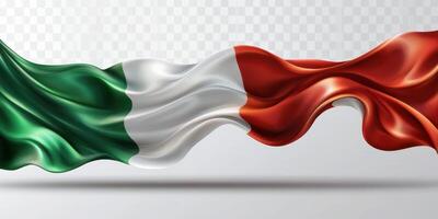 Flags of Italy and Mexico waving together in a colorful display of cultural unity and friendship photo