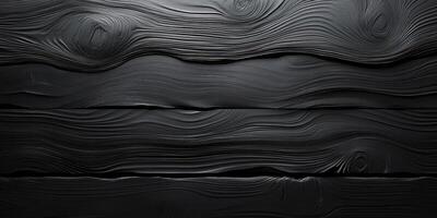 Textured black wooden planks with intricate grain patterns for artistic backgrounds in design projects photo