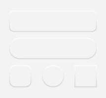 Neumorphism round square icon user interface button mockup set illustration vector