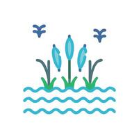 Unique Wetlands Icon for Environmental Themes vector