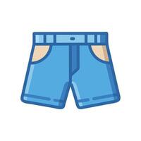 Casual Denim Shorts Icon for Summer Style vector