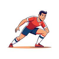 Dynamic Football Player Preparing for Match Icon vector